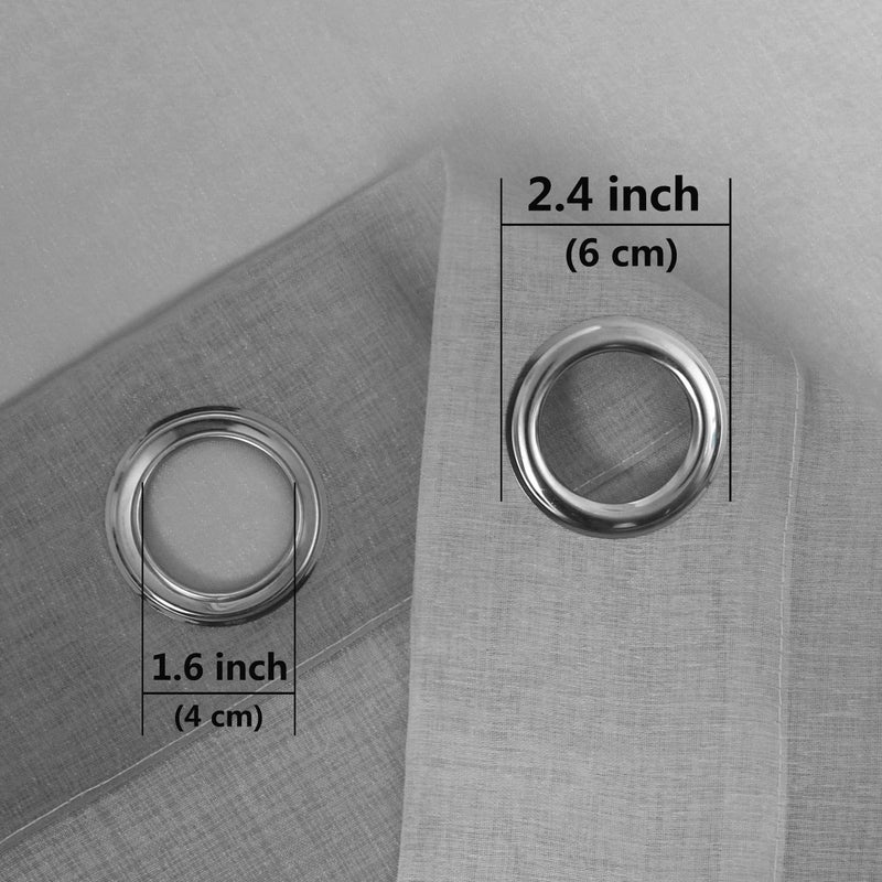 DWCN Grey Faux Linen Ombre Sheer Curtains - Semi Voile Gradient Grommet Top Curtains for Bedroom and Living Room, Set of 2 Window Curtain Panels, 52 x 84 Inches Long - Image 5